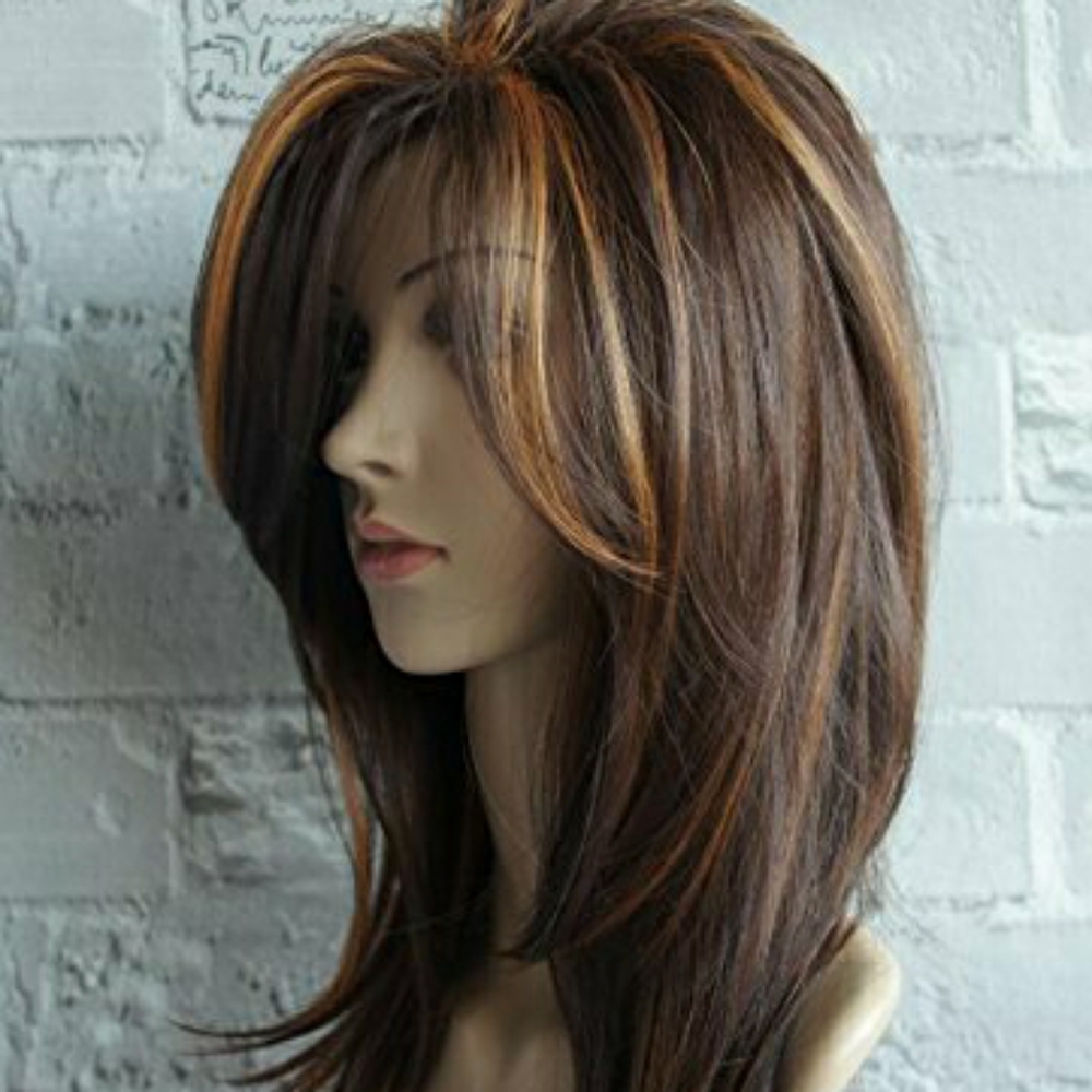 Long Layered Shoulder Length wig light brown - Picture 1 of 5